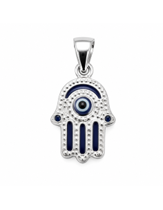 Colgante Mano de Fátima con Ojo Turco - Plata de Ley