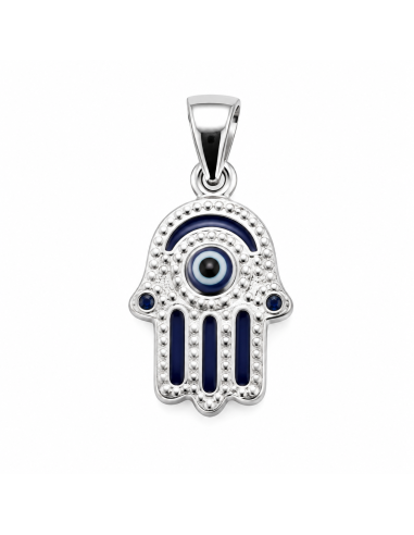 Colgante Mano de Fátima con Ojo Turco - Plata de Ley