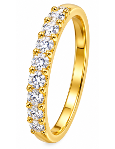 Anillo para Mujer con Circonitas - Oro Amarillo 18K