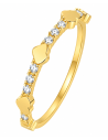 Anillo para Mujer Corazones y Circonitas - Oro Amarillo 18K