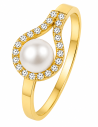 Anillo para Mujer Perla con Circonitas - Oro Amarillo 18K