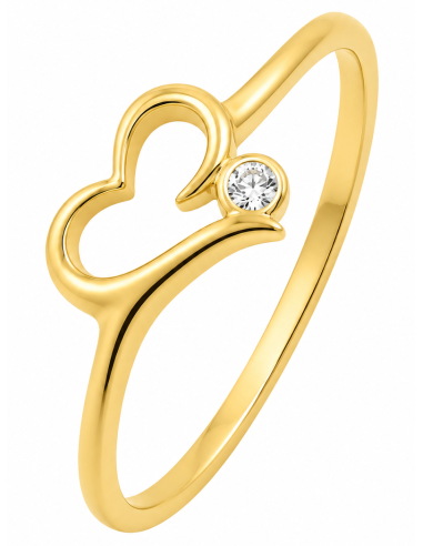 Anillo para Mujer Corazón con Circonita - Oro Amarillo 18K