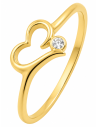 Anillo para Mujer Corazón con Circonita - Oro Amarillo 18K