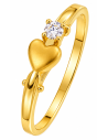 Anillo para Mujer corazón con Circonita - Oro Amarillo 18K