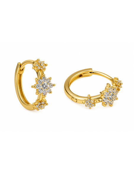 Pendientes para Mujer de Plata Aro con Circonitas - Salvatore 213A0665