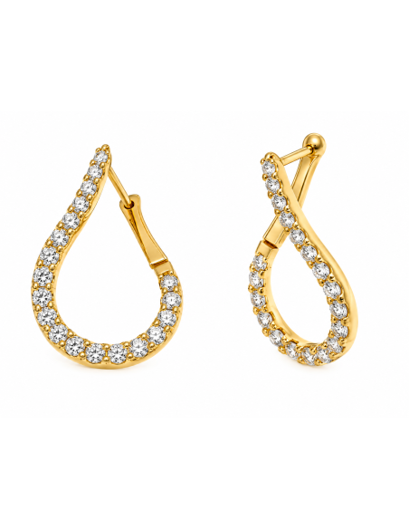 Pendientes para Mujer en forma de Lágrima con circonitas de Plata - Salvatore 252A0087