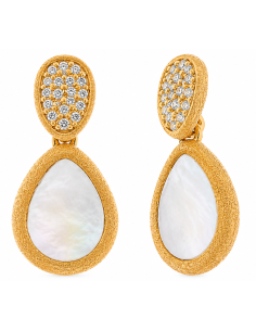 Pendientes para Mujer de Plata Dorada con Nácar y Circonitas - Salvatore 190A0020