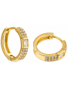 Pendientes para Mujer Aro de Plata Dorada con circonitas - Salvatore 213A0658