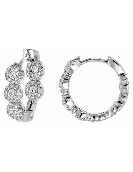 Pendientes para Mujer Aro de Plata con Circonitas - Salvatore 136A0755