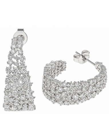Pendientes para Mujer Aro de Plata con Circonitas - Salvatore 195A0194
