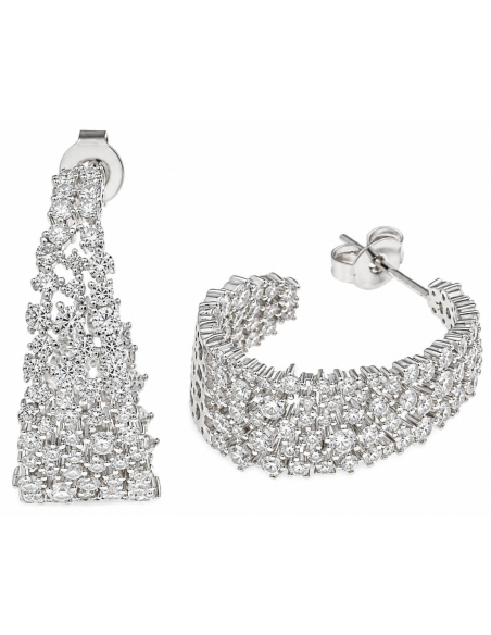 Pendientes para Mujer Aro de Plata con Circonitas - Salvatore 195A0194