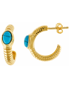 Pendientes para Mujer de Plata Dorada con Piedra Azul - Salvatore 269A0004