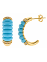 Pendientes para Mujer Medio Aro con Circonitas de Plata Dorada - Salvatore 277AM003