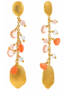 Pendientes para Mujer de Plata Dorada con Piedras Naturales - Salvatore 163AM005