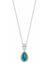 Collar para Mujer de Plata con Circonitas y Piedra Azul - Salvatore 136C0429