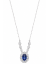 Collar para Mujer de Plata con Circonita Azul zafiro y Circonitas Blancas - Salvatore 136C0424