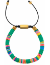 Pulsera para Mujer de Plata Dorada y Discos Verdes - Salvatore 263PM021