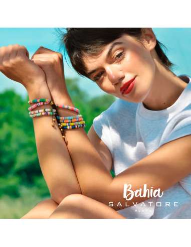 Pulsera para Mujer de Plata Dorada y Discos Rosas - Salvatore 263PM018