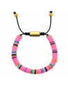 Pulsera para Mujer de Plata Dorada y Discos Rosas - Salvatore 263PM018