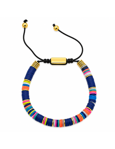 Pulsera para Mujer de Plata Dorada y Discos Azules - Salvatore 263PM023