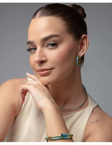 Pendientes para Mujer de Acero Verde y Azul - Viceroy 14361E01019