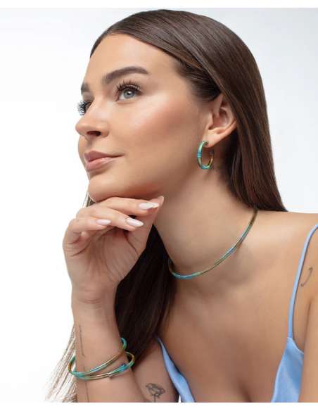 Pendientes para Mujer de Acero Verde y Azul - Viceroy 14361E01019