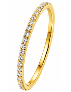 Anillo para Mujer Alianza con Circonitas - Oro Amarillo 18K