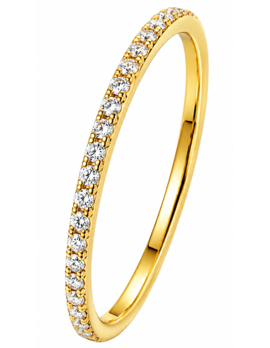 Anillo para Mujer Alianza con Circonitas - Oro Amarillo 18K