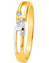 Anillo para Mujer Bicolor Con Circonitas - Oro Amarillo 18K