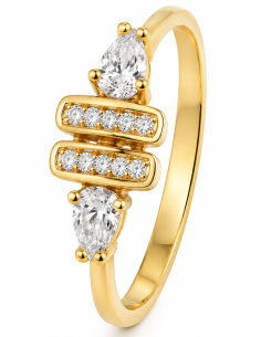 Anillo para Mujer con Circonitas - Oro Amarillo 18K