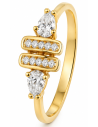 Anillo para Mujer con Circonitas - Oro Amarillo 18K