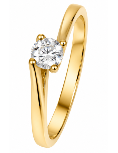 Anillo para Mujer Solitario con Circonita - Oro Amarillo 18K