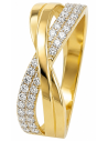Anillo para Mujer en Forma de Infinito con Circonitas - Oro Amarillo 18K