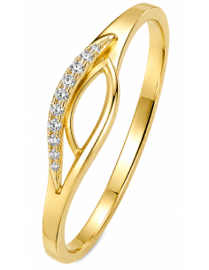 Anillo para Mujer Diseño Calado con Circonitas - Oro Amarillo 18K