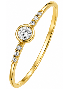Anillo para Mujer con Circonitas - Oro Amarillo 18K