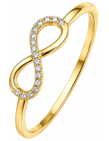 Anillo para Mujer Infinito con Circonitas - Oro Amarillo 18K