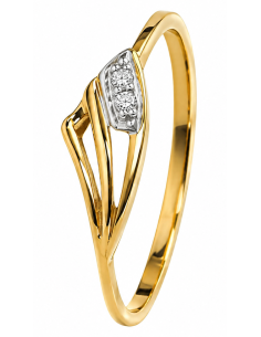 Anillo para Mujer calado con Circonitas- Oro Amarillo 18K