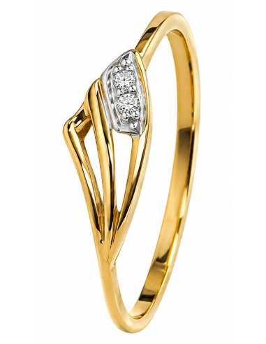 Anillo para Mujer calado con Circonitas- Oro Amarillo 18K