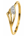 Anillo para Mujer calado con Circonitas- Oro Amarillo 18K