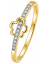 Anillo para Mujer en Forma de Flor con Circonitas - Oro Amarillo 18K