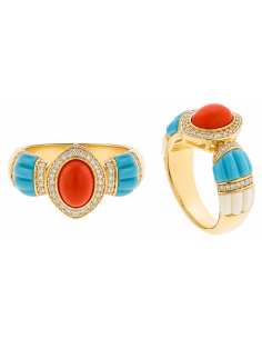 Anillo para Mujer de Plata Chapada en Oro con Circonitas - Salvatore 277SM006