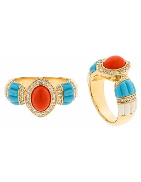 Anillo para Mujer de Plata Chapada en Oro con Circonitas - Salvatore 277SM006