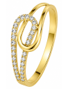 Anillo para Mujer Diseño Entrelazado con Circonitas - Oro Amarillo 18K