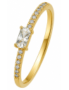 Anillo para Mujer Solitario con Circonitas - Oro Amarillo 18K