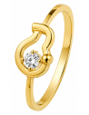 Anillo para Mujer con Diseño Abstracto con Circonita - Oro Amarillo 18K