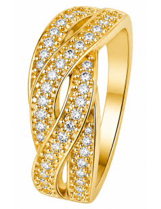 Anillo para Mujer con Circonitas - Oro Amarillo 18K