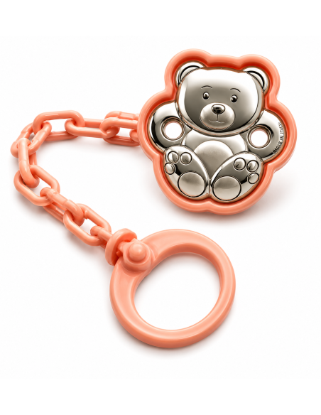 Pinza Infantil Chupete Oso Rosa - 9009R