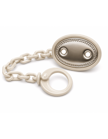 Pinza Infantil Chupete Oval Blanco -  9005B (PERSONALIZABLE)