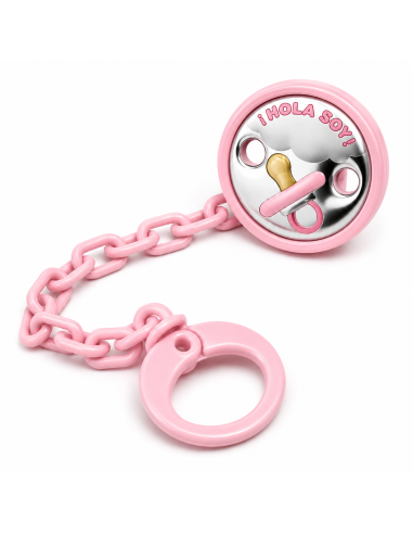 Pinza Infantil Chupete 'HOLA SOY' Rosa - Eventi EV3383/01R
