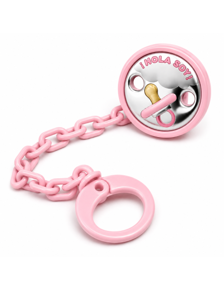 Pinza Infantil Chupete 'HOLA SOY' Rosa - Eventi EV3383/01R